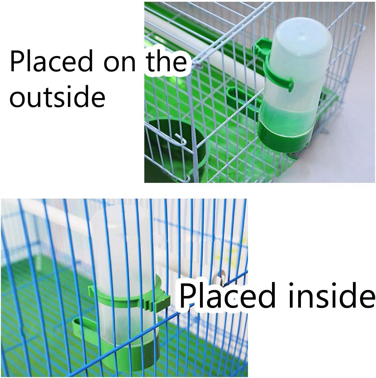 QX-Pet Supplies 2Pcs Automatic Bird Feeder Bird Waterer & Feeder Parakeet Hanging Food Dispenser Bird Cage Accessories for Parrots Budgie Cockatiel - Image 3