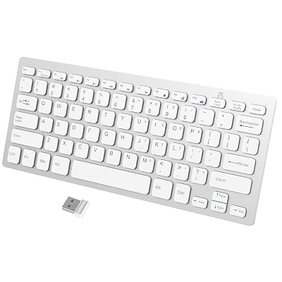 JETech Ultra-Slim 2.4G Wireless Keyboard for Windows White - 2161