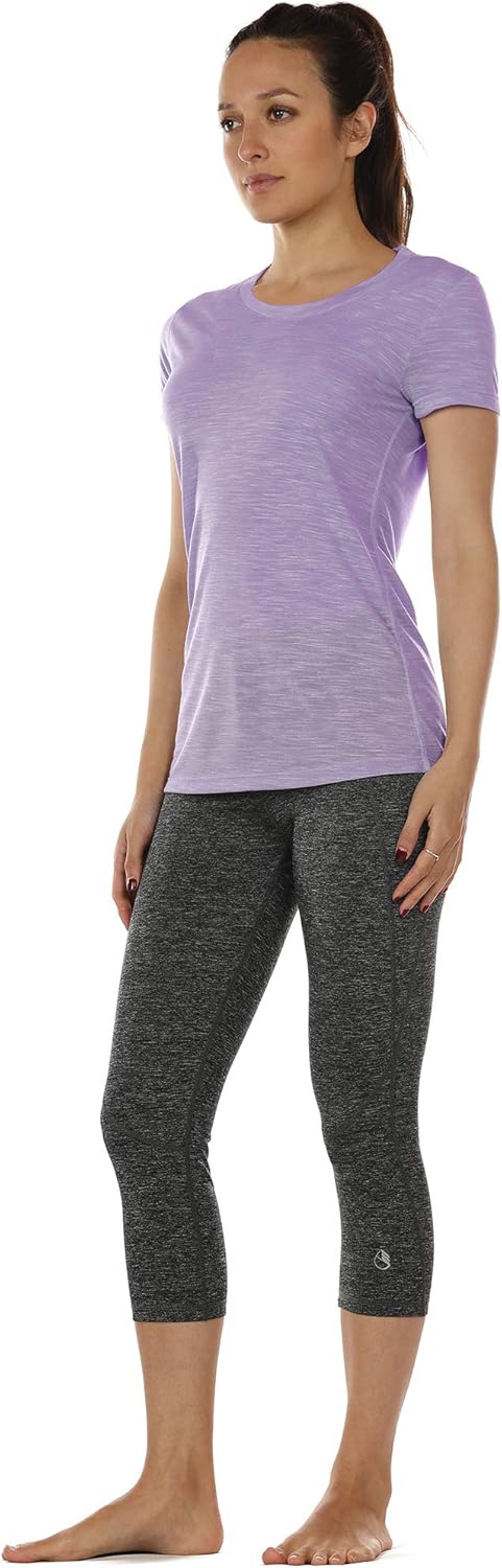 icyzone Workout Shirts for Women - Yoga Tops Gym Clothes Running Exercise Athletic T-Shirts for Women(Pack of 2) at  Women’s Clothing store