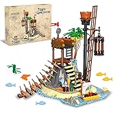 Pirate Island Watchtower Building Toys with Skeleton, Pirate Adventure Pretend Play Architecture Sets for Adults Kids Boys Age 8-12 +, STEM Building Kits Gift Ideal for Christmas Birthday (482 PCS)