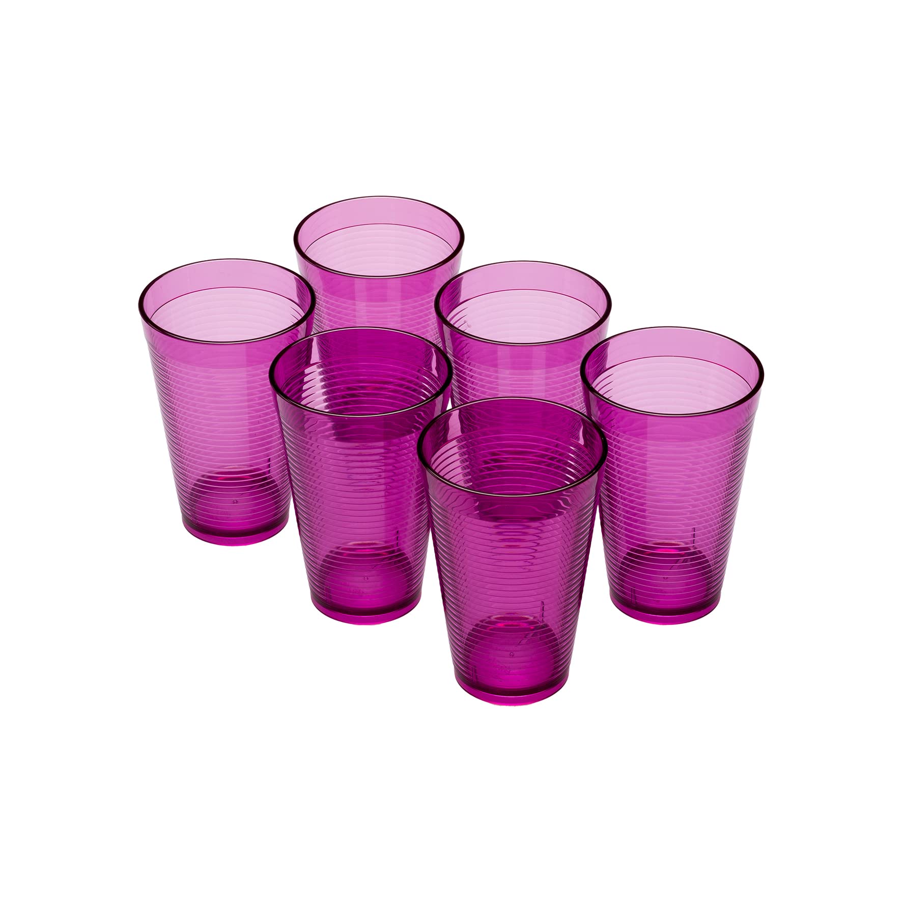 Omada Design 6 Cocktail/Beverage Glasses 400 ml, Stackable, Shatterproof, Plastic for Outdoor Use, Samba Line