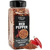 Fresh Finest Crushed Red Pepper &ndash; 12oz &ndash; Chili Pepper Flakes for Pizza Dough, Sauces, Marinades &ndash; No Preservatives or Fillers &ndash; Pungent Spicy Taste
