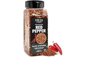 Fresh Finest Crushed Red Pepper – 12oz – Chili Pepper Flakes for Pizza Dough, Sauces, Marinades – No Preservatives or Fillers – Pungent Spicy Taste