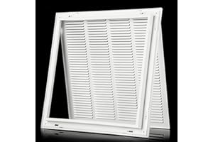 NATURE DU 20"Wx20"H Return Air Grille [Duct Opening Size] Return Vent Cover for Wall or Ceiling,Steel Return Air Grill Removable Face/Door for 1 Inch Filters (20"W x 20"H [Duct Opening])