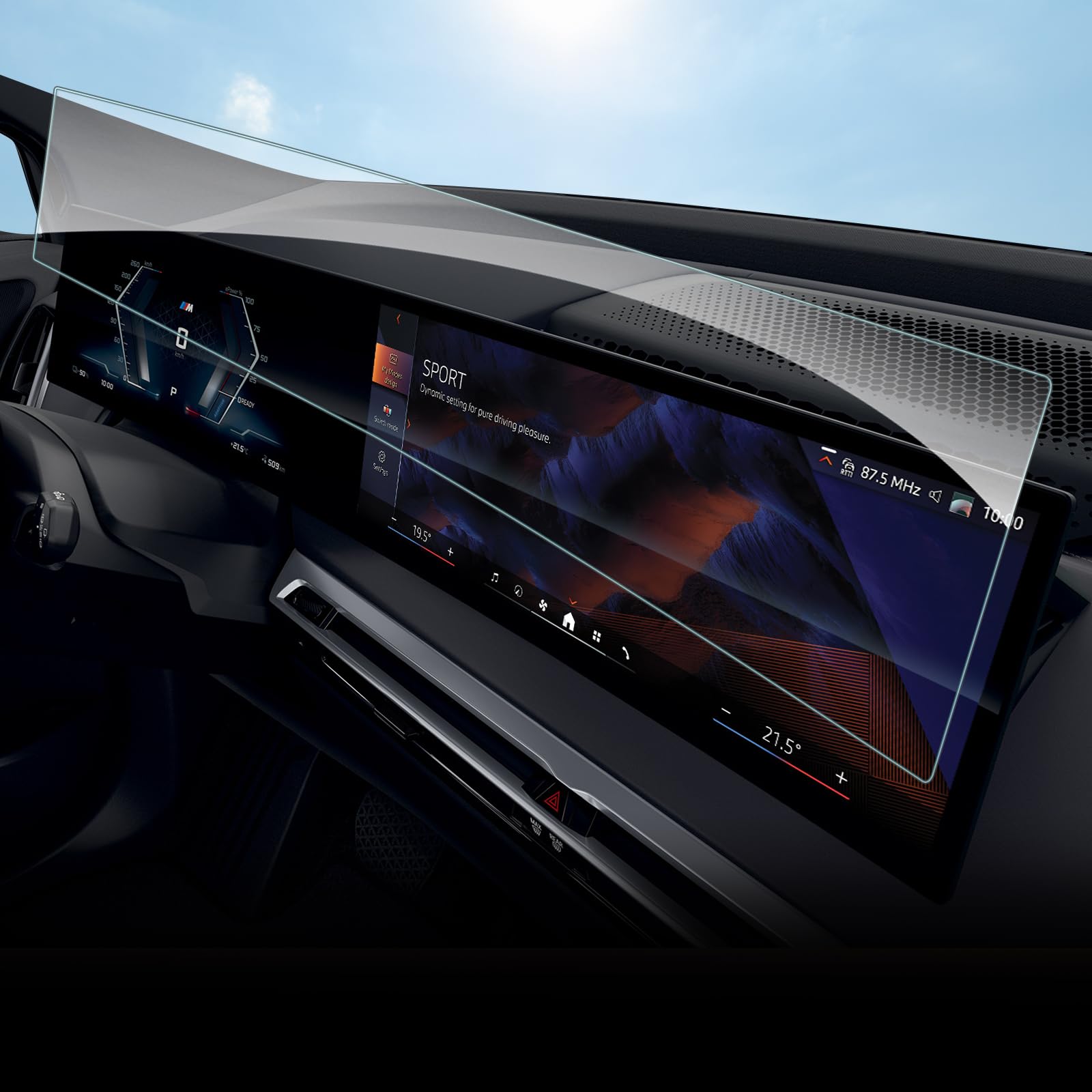 SHAOHAO Compatible with BMW iX XM / M3 i3 / G70 i7 / X5 G05 /X6 G06 / X7 G07 Car Navigation Screen Protector GPS Transparent Protective Film Scratch-Resistant 9H Tempered Glass Screen Protector