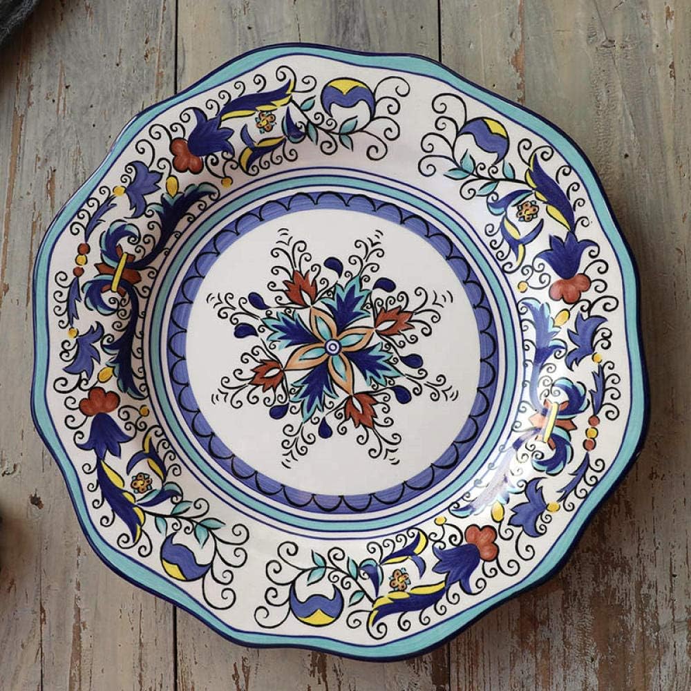 Powzz ornament Bohemian ceramic plate hand-painted boutique glaze color craft hanging plate decorative plate@San Marino market
