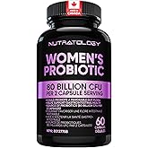 Nutratology Probiotics for Women | Canadian-Made | 40 Billion CFUs Per Capsule | 80 Billion CFUs Per Serving - Bloating Relie