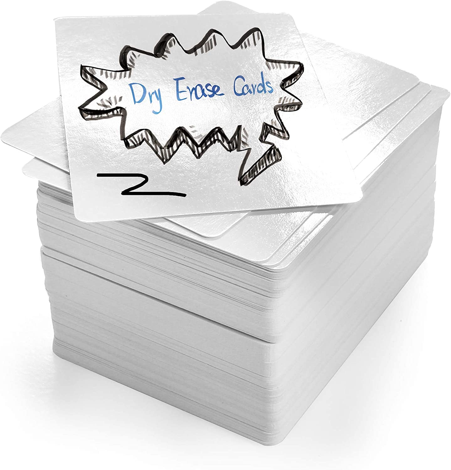 LotFancy Blank Cards Reusable 180PCS, 310 GSM Dry Erase Cards to Write on, 2.5 * 3.5 Inch, Smooth Whiteboard Card für DIY Plain Playing, Learning and Game