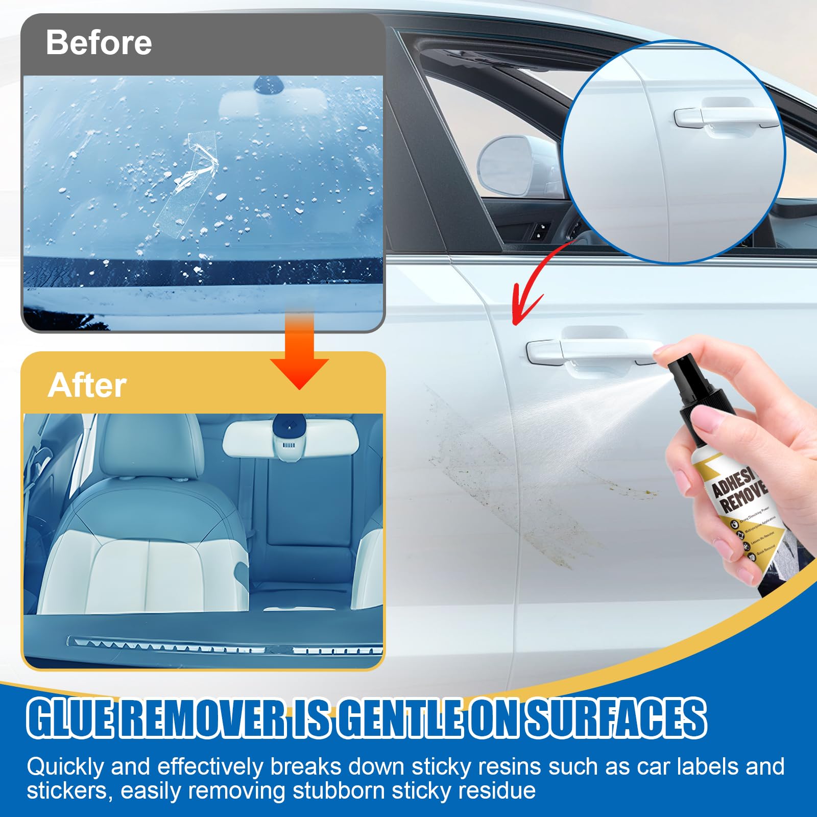 WEILAOK Kleberentferner, Sekundenkleber Entferner, Etikettenentferner, Schnell Auflösen, Glue Remover Entfernt Schnell Hartnäckige Etiketten, Klebereste -120ml + Kleberentfernungstücher*36 4