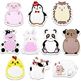 30 Sets Cartoon Animal Sticky Notes Cute Cartoon Memo Page Markers Flags in Different Shapes for Home, School and Office, 10 Styles (Vintage Style)