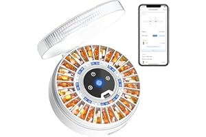 Zoksi Premium 31-Slot Automatic Pill Dispenser with Fingerprint & Key Lock, Smart Medication Organizer with Alarm & Light, Electronic Pill Organizer for Elderly & Forgetfulness