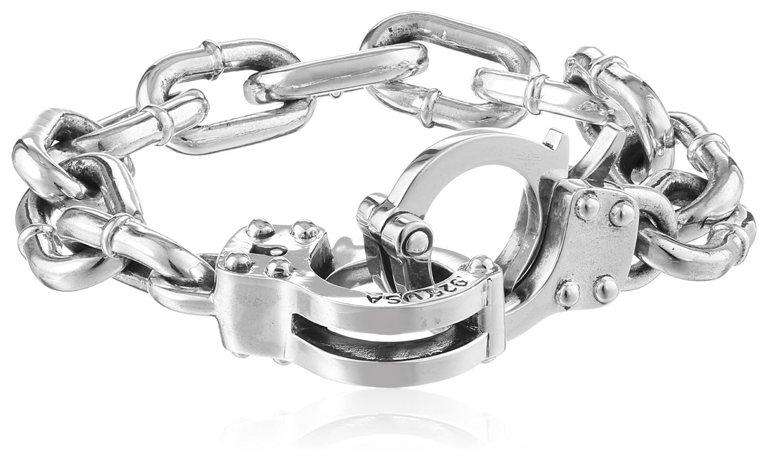 King Baby Large Handcuff Clasp Silver Bracelet Jewelry