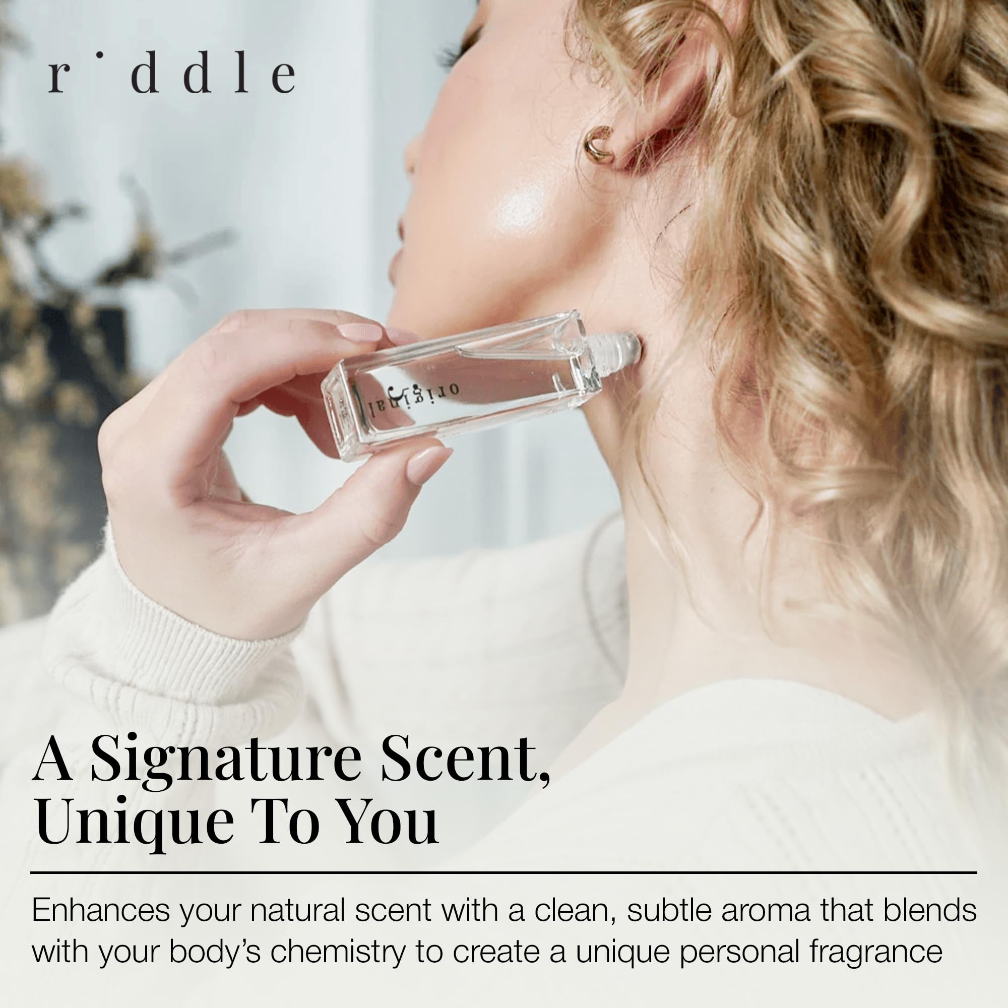 Riddle Original Roll On Pheromone Perfume Made in USA - Premium Rollerball Subtle Fragrance for Women - Long-Lasting Cruelty-Free Alcohol-Free Gentle on Skin - Ideal for Daily Use and Travel