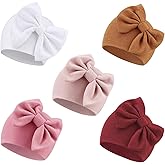 BQUBO Newborn Baby Girls Hats Hospital Hat Baby Cotton Beanie Infant Big Bow Hats for 0-24 Months