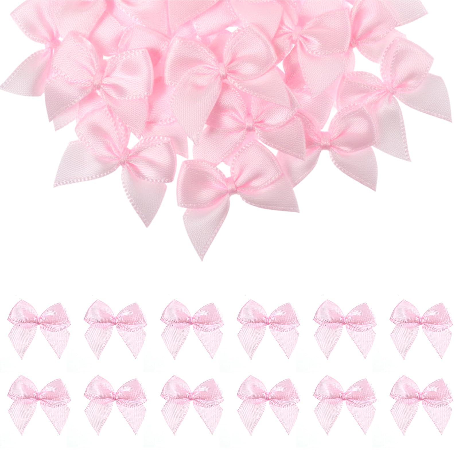 Photo 1 of 120PCS Mini Pink Bows, 1" Small Ribbon Bow for Crafts, Polyester Mini Pink Bows for Crafts, Cheer Pins, Party Decor, Chritmas Gift Wrapping