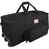 150L Large Rolling Duffle Bag with Wheels, Heavy Duty 32'' Tri-Wheel Gear Hauler for Camping,Moving Sports Equipment, Military & Airline Checked Bag Approved,Black
