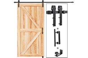 EaseLife 8 FT Sliding Barn Door Track and Handle Hardware Kit,Basic J Pulley,Slide Smoothly Quietly,Easy Install (8FT Track Kit for 40"~48" Wide Single Door)
