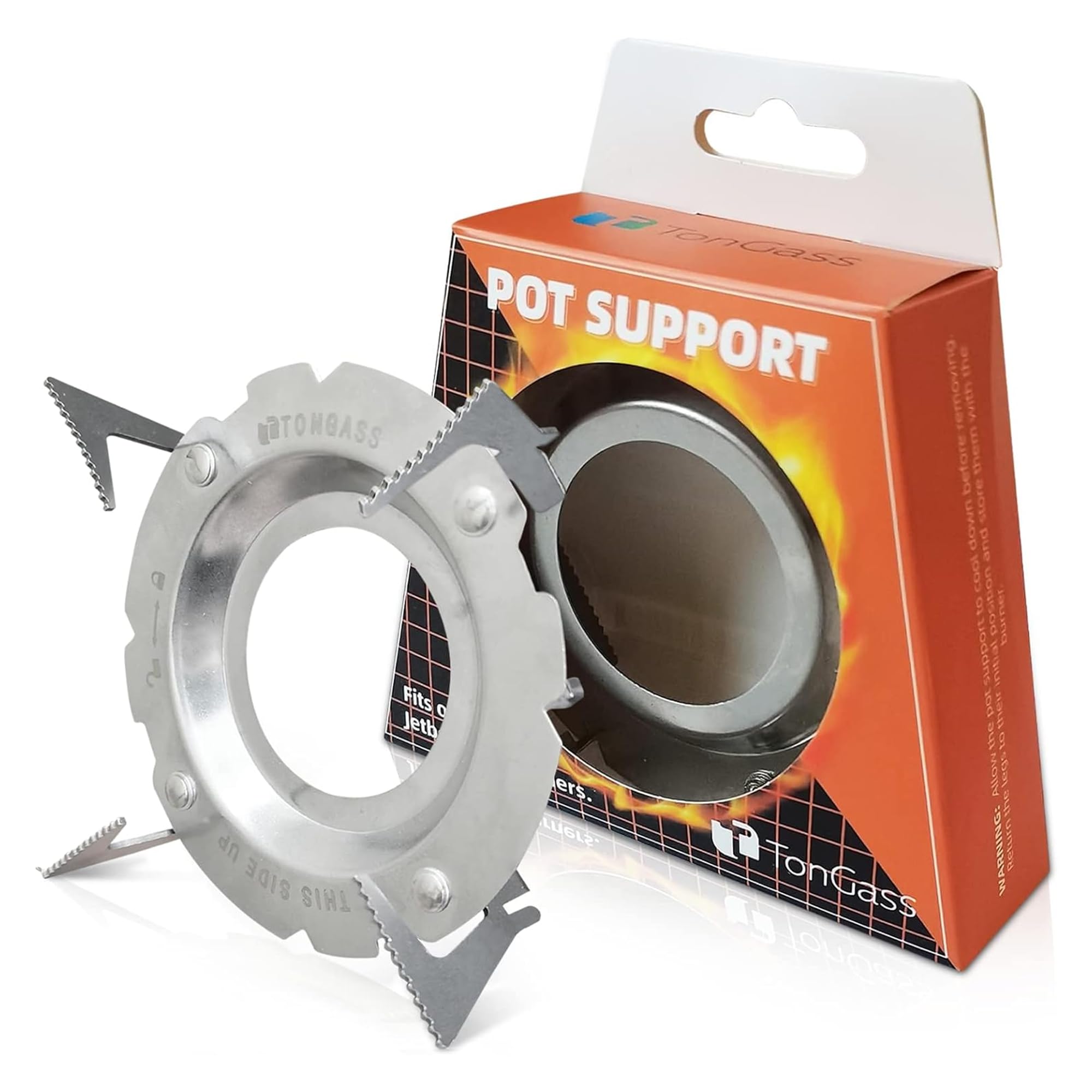 Photo 1 of TonGass Camping Stoves Pot Support Compatible with Jetboil Stove Pots Support Stainless Steel Portable Camp Pot Stand for Jetboil Burner Replacement, Can Accommodate Up to 9" Skillets or 2L Cook Pots