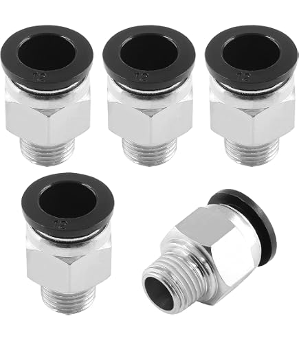 Push-to-Connect Pneumatic Fittings Set - 25 Pcs, 4/6/8/10/12mm Tube X 1/4" G Thread (PC4-02 To PC12-02) - View #5