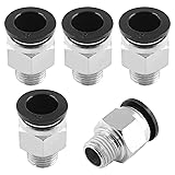 Qjaiune 5Pcs Male Straight Push to Connect Fittings