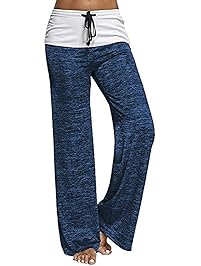 Artfish Women's Loose Baggy Yoga Long Pants Floral Printed Trousers Flowy Beach Pants