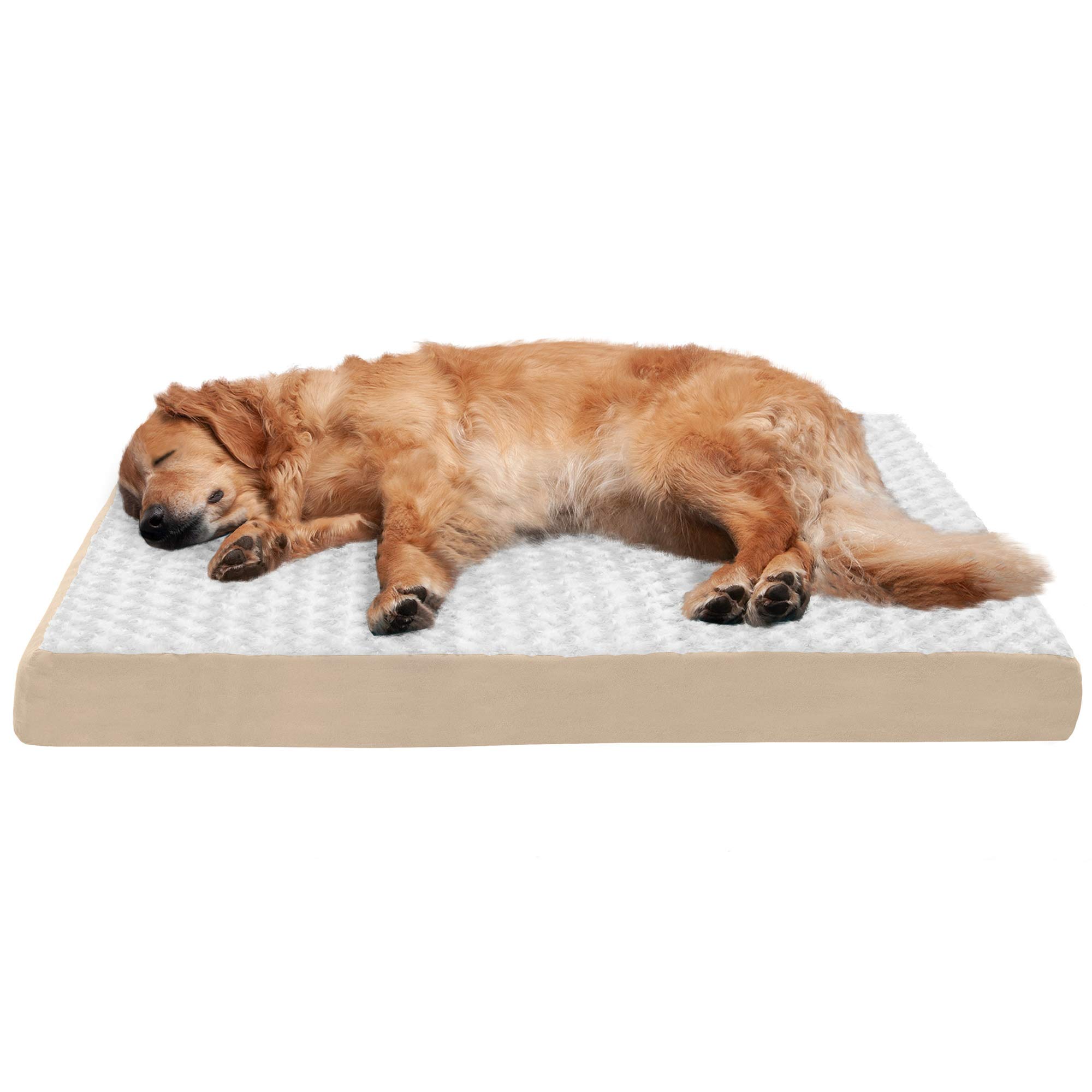 Furhaven Pet - Traditional Orthopedic Foam Mattress Dog Bed and Calming Anti-Anxiety Round Oval Nest Cuddler Dog Bed for Dogs and Cats - Multiple Sizes, Styles, and Colors.