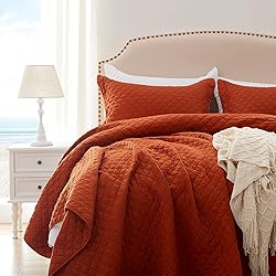 SunStyle Home Quilt Set King Rust Lightweight