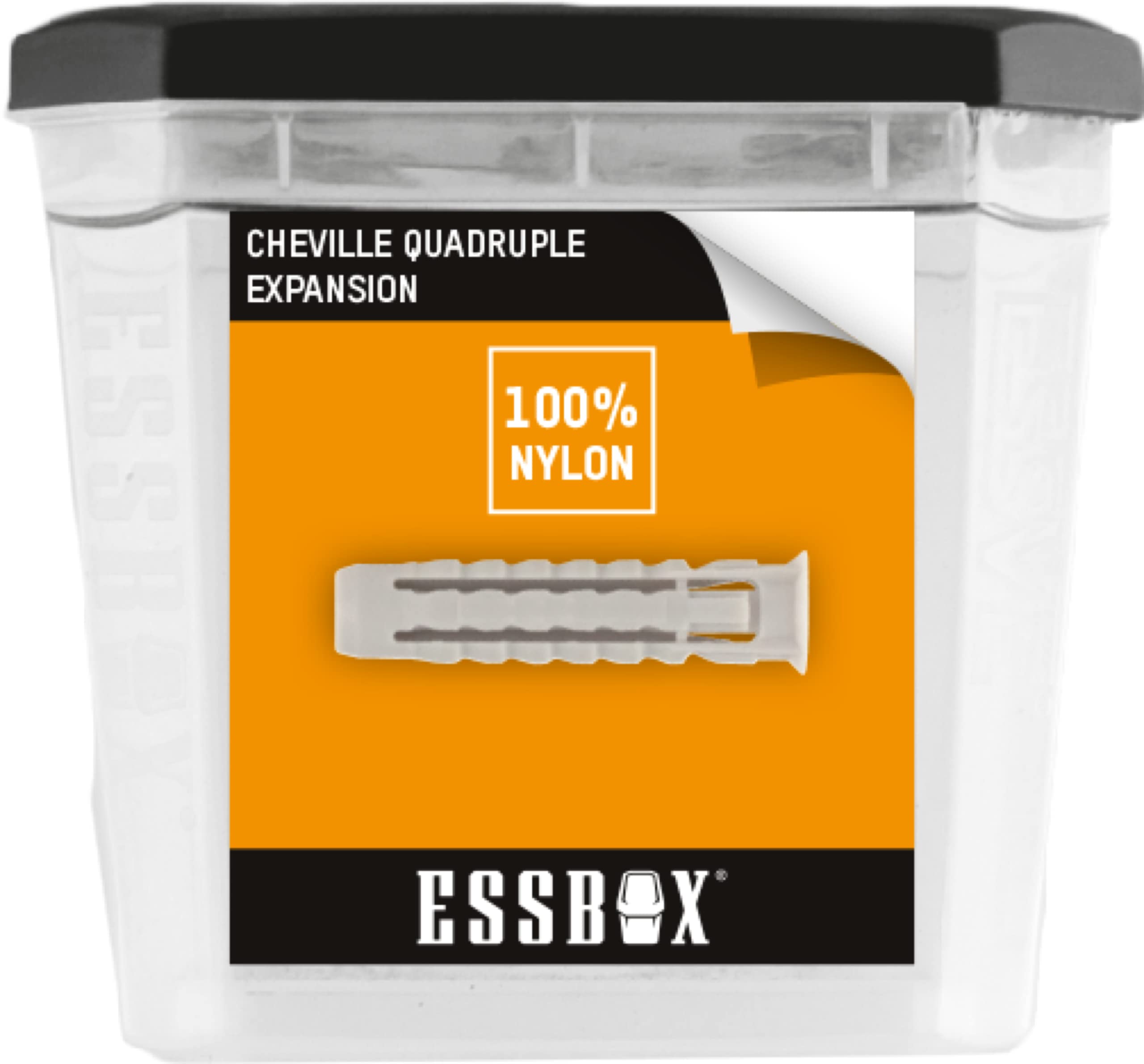 ESSBOX SCELL-IT Nylon Galaxy Dowels, Diameter 10 mm x 50 mm, Box of 50, EX-91011410, Ideal for Heavy to Very Heavy Loads, Sturdy and Reliable Fixing for Use in Concrete Walls