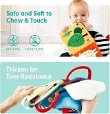 hahaland Baby Sensory Toys 0-6 Months High Contrast Tummy Time Soft Book view 4