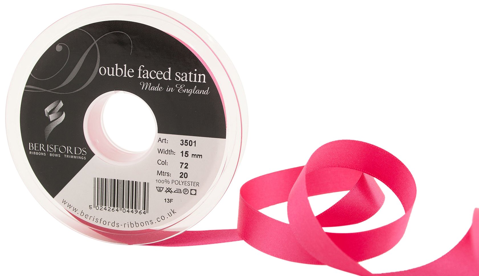Berisfords Ribbon, Shocking Pink, 20m — image 1