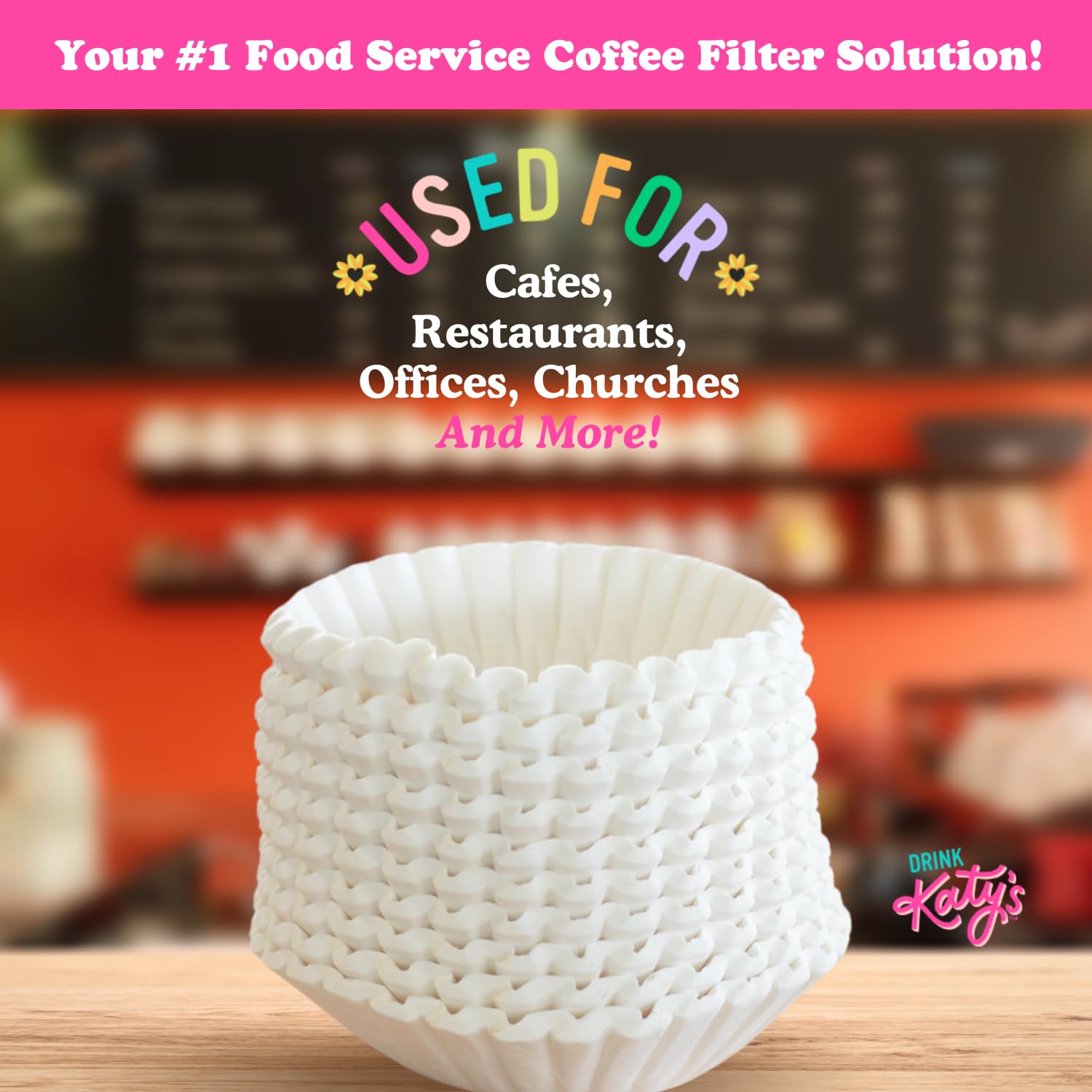 Katy’s Large Coffee Filters - 12 Cup Commercial Coffee Filters - 9.5” x 4.5” Inch - Premium Paper & Brew Extraction, Tall & Wide, No Ground Overflow - Perfect For Restaurants & Cafes - 500 Count