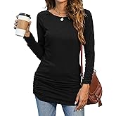 Sherosa Womens Basic Casual Long Sleeve Slim Fit T Shirt Dress Tunic Top