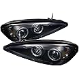 Spyder 5011640 Pontiac Grand AM 99-05 Projector Headlights - LED Halo - LED (Replaceable LEDs) - Black - High H1 (Included) -
