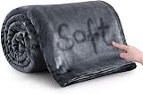 MOONLIGHT20015 Fleece Blanket King Size 270x230 cm Dark Gray 400 GSM