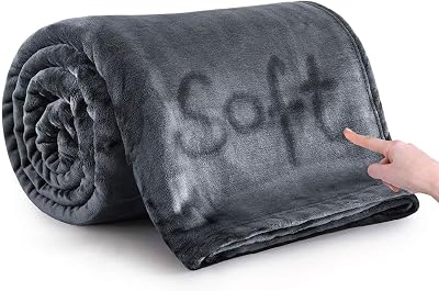 MOONLIGHT20015 Fleece Blanket King Size 270x230 cm Dark Gray 400 GSM