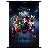 Demon Hunter Slayer Anime Wall Scroll Poster, Fabric Silk, 16" W x 24" L Inches, Vertical, Indoor Bedroom Decor