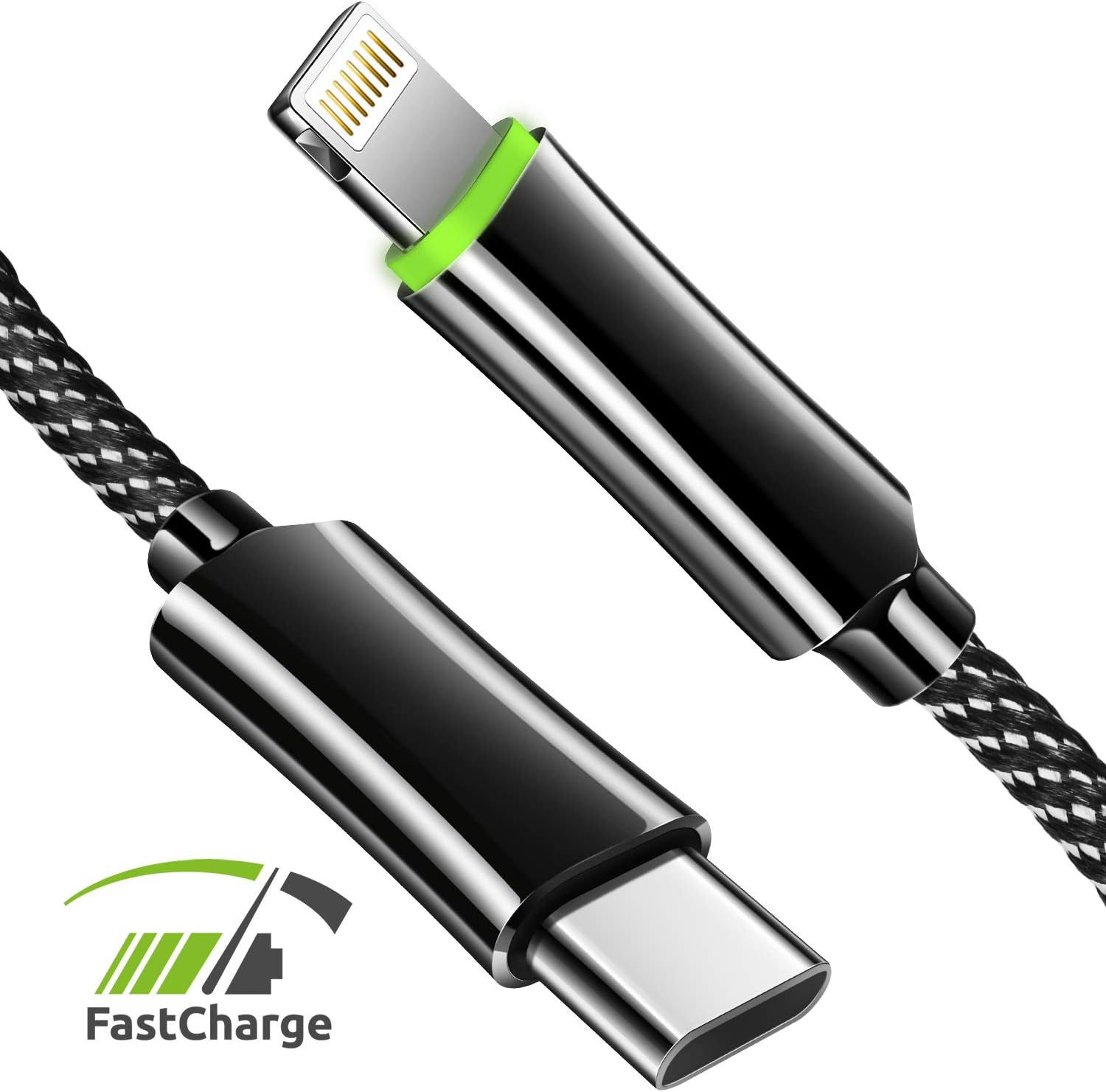 USB-C to Lіghtnіng Cable Fast Charging with LED Smart Auto Disconnect Feature Replacement for OEM USB-C to Lіghtnіng Cable Compatible with iРhone 11/11 Pro/11 Pro Max/Xs/Xs Max/Xr and More