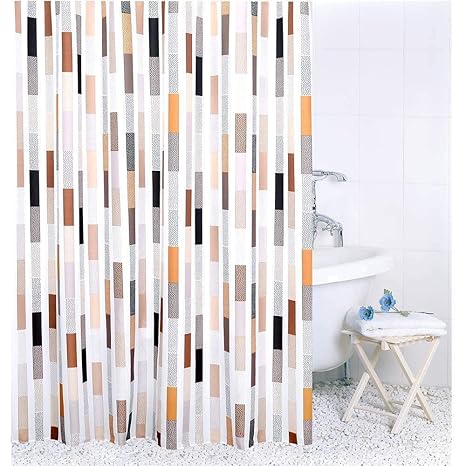 Freelance Polyester Bath Shower Bathroom Curtain With 12 Hooks