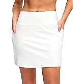 Women's Golf Skirts Skort 4 Side Pockets High Waisted Stretchy Tennis Skirt with Short Athletic Casual