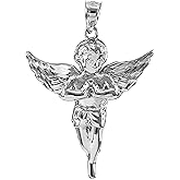 Claddagh Gold Religious Jewelry .925 Sterling Silver Angel Charm Pendant - Pendant Only