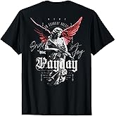 RTUZ Hip Hop Vintage Edgy Urban Y2K Back Print T-Shirt - Unisex-Adults-Kids, Black, Small