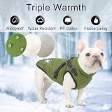 LUOWAN Warm Dog Coat with Harness Waterproof Winter Coat for Small Medium Large view 3