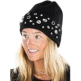 Funky Junque Luxury Bling Beanie - Women's Sparkle Rhinestone Winter Knit Hat