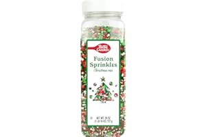 Betty Crocker Fusion Sprinkles Christmas Mix Bottle Festive Red, Green & White Holiday Sprinkles for Decorating Cookies, Cupcakes & Cakes, 26oz