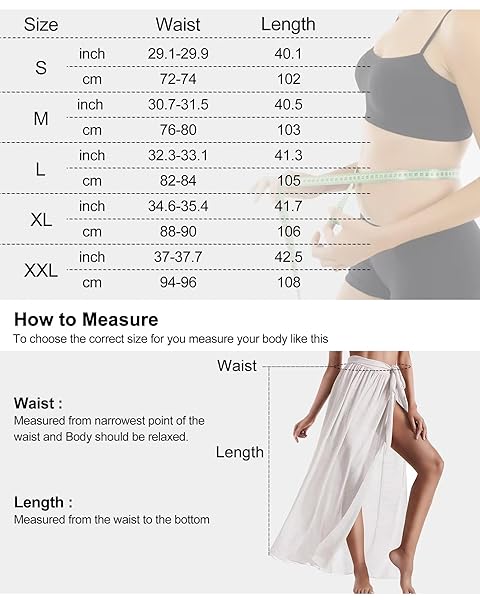EICOLORTE COVER UP SKIRT OPEN FRONT SWIMSUIT WRAP COVER UPS SUMMER BEACH SKIRTS WITH SLIT FOR WOMEN