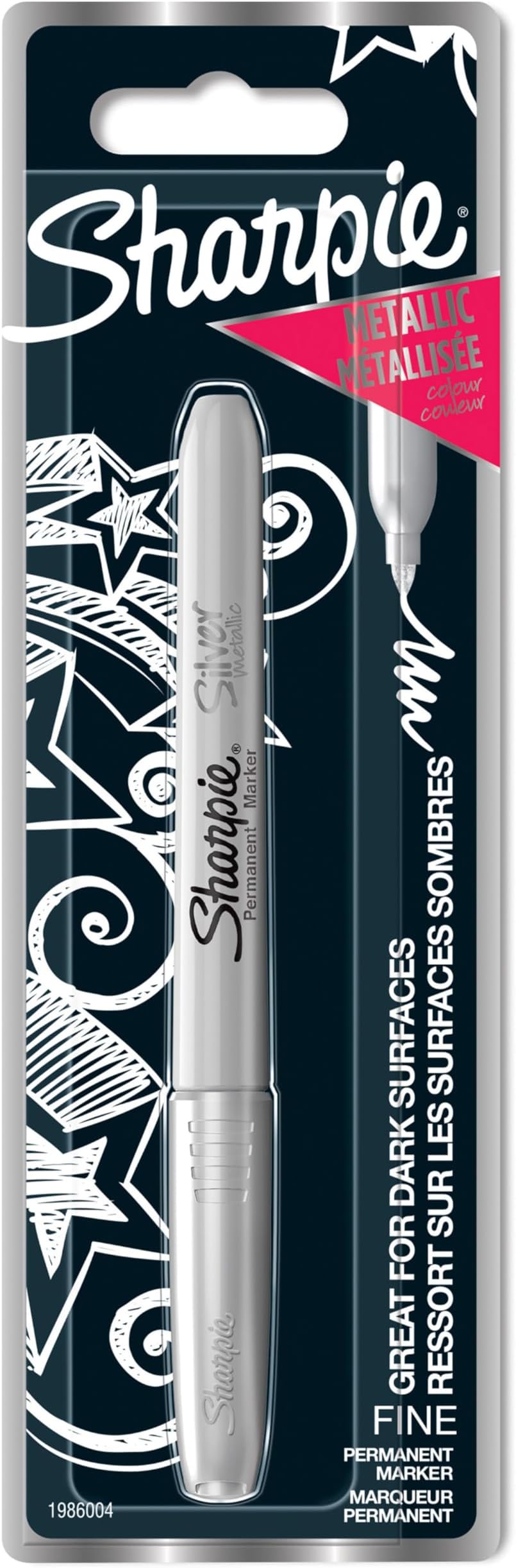Sharpie Metallic Permanent Marker Fine Silver 1 Count