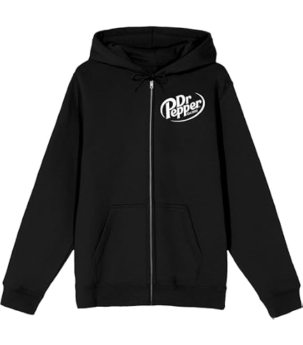 Amazon.com: Bioworld Dr. Pepper Kanji Logo Men's Black Zip-Up