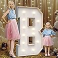4FT Marquee Light Up Letters B,Party Decoration Large Marquee Light Up Letters with Weighted Water Bag,Pre-cut Foam Board Set Can Be Used for Birthdays,Weddings,Baby Anniversaries