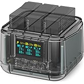 SYMIK Insta 360 Ace Pro 2 Battery Charger, 24W OLED Screen Intelligent Triple Slot Fast Charging Hub for Insta360 Ace/Pro Bat