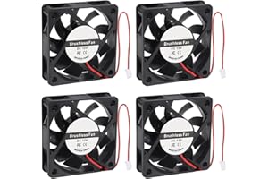AITIAO 4PCS 6010 DC 12V Brushless Cooling Fan 60x60x10mm Quiet 60mm 2Pin for Computer Case, 3D Printer